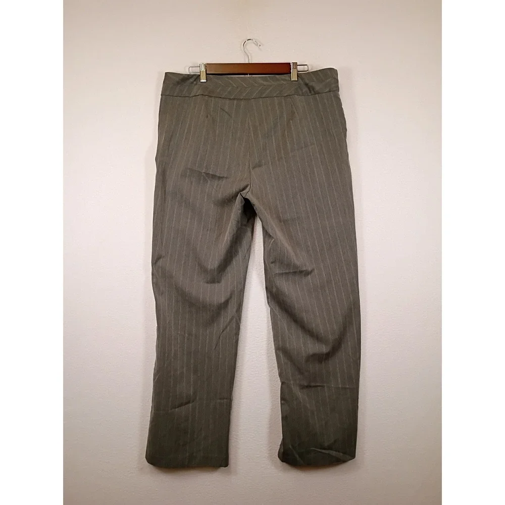 Professional Christopher & Banks Womens 16 Grey Pinstripe Straight Leg Trousers